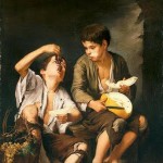 Dos niños comiendo melón y uvas. Murillo. 1645-1648