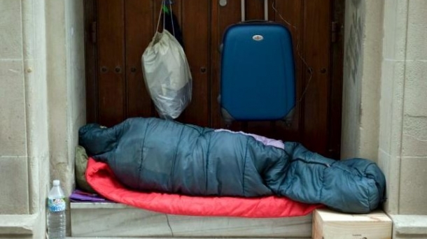 Personas sin hogar.