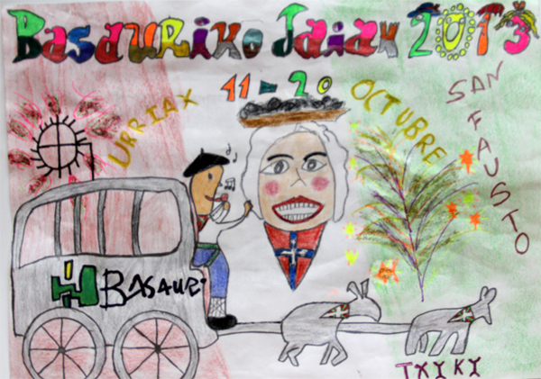 Este es el cartel ganador txiki de las fiestas de Basauri 2013. Autor: Eneko Lázaro
