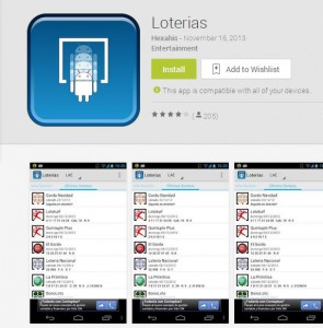 Apps android para buscar lotería de Navidad
