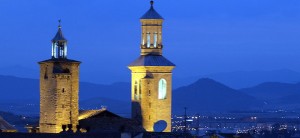 Iglesia de San Cernin al anochecer. Foto: Ayuntamiento de Pamplona