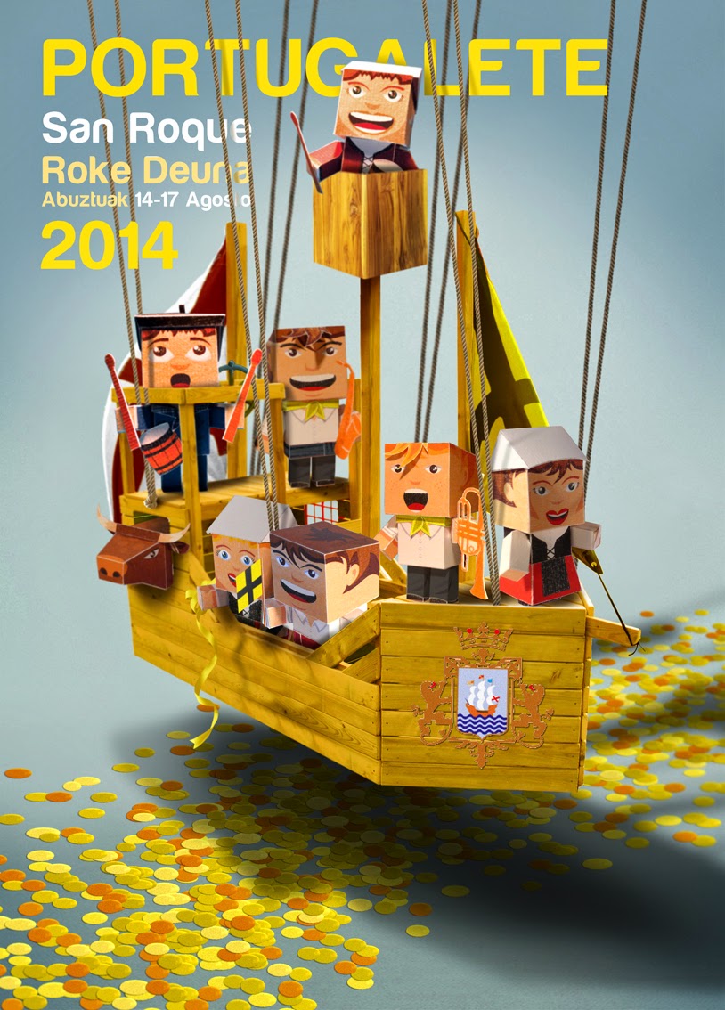 Cartel de las fiestas de San Roque de Portugalete 2014. Foto de la página web del Ayuntamiento de Portugalete.