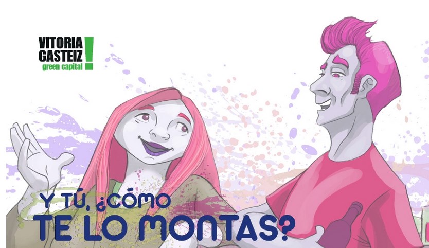 El comic 'Y tú, ¿cómo te lo montas?'. Imagen: Ayuntamiento de Vitoria-Gasteiz.