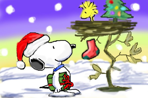 Bar Snoopy escogió, cómo no, a Snoopy para felicitar la Navidad.