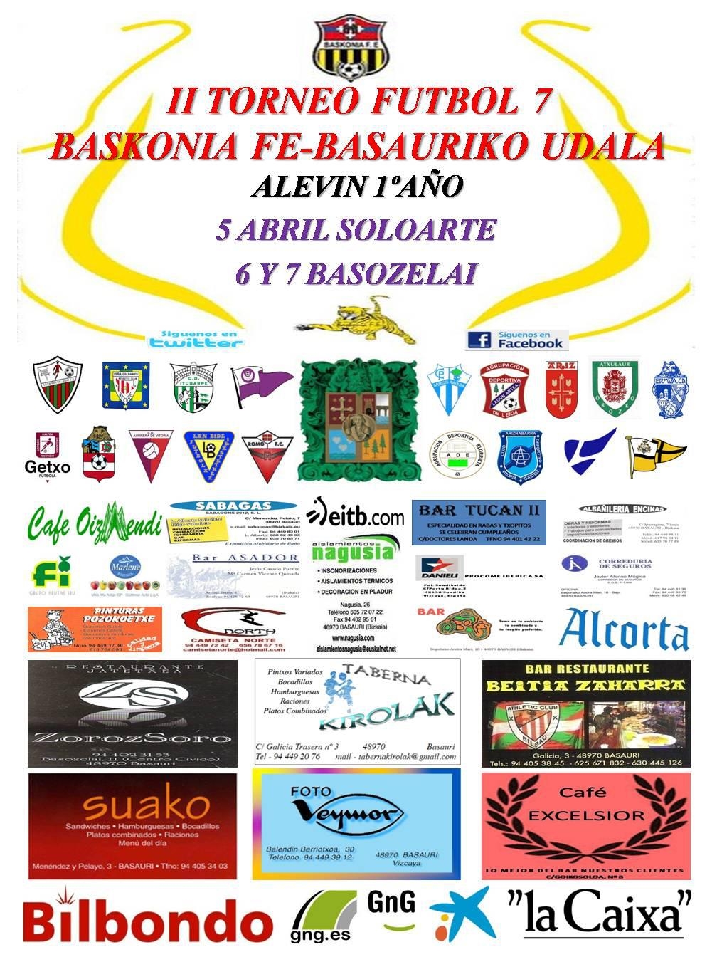 Cartel del Torneo con los organizadores, participantes y patrocinadores