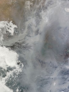 Pekín y alrededores bajo una nube de contaminación
