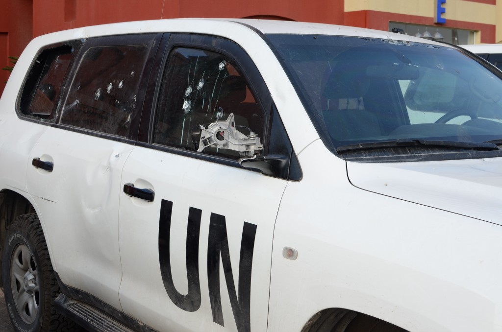 Un vehículo de la ONU en Siria. Foto: Mikel Ayestarán