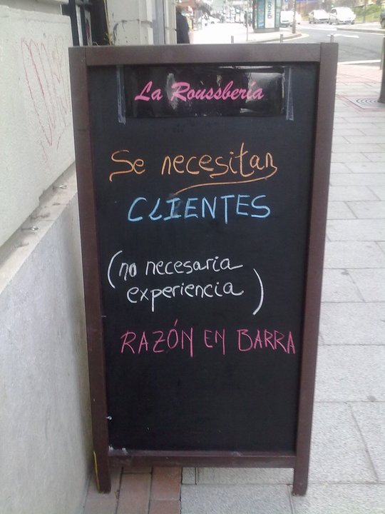 "Se necesitan clientes". Foto compartida por Eider Garaikoetxea.