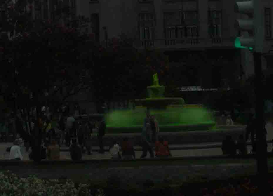 En la foto, firmada por Stefy, queda constancia de que el color verde fue protagonista en la marcha que recorrió, el pasado miércoles, algunas calles del centro de Bilbao.
