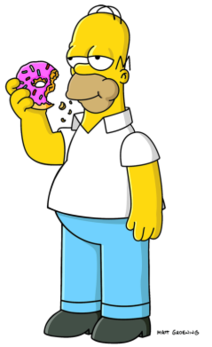 Homer Simpson, en pleno inicio de una aparimerienda en toda regla. ¿Tendrá ascendencia bilbaina? Foto: wikipedia.org.