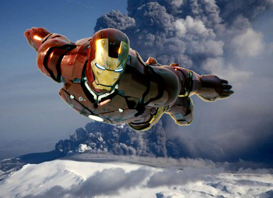 Iron Man sobrevuela el Eyjafjafallajokull