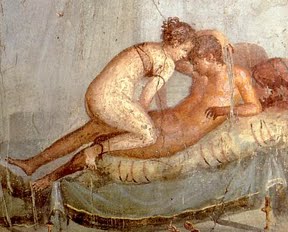 Fresco erótico en Pompeya