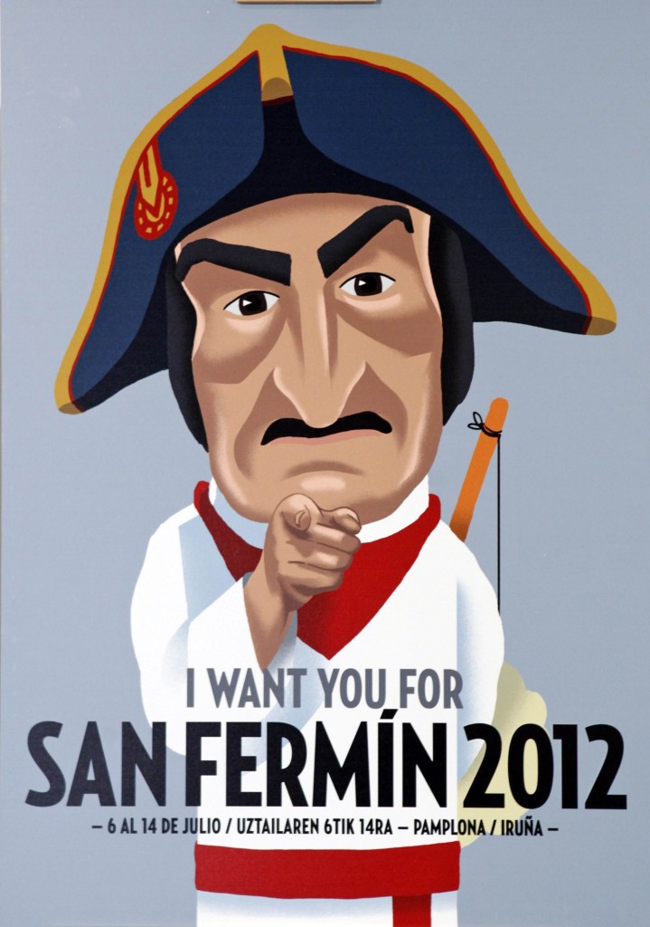 Cartel ganador de los sanfermines 2012: 'Te quiero en San Fermín' 