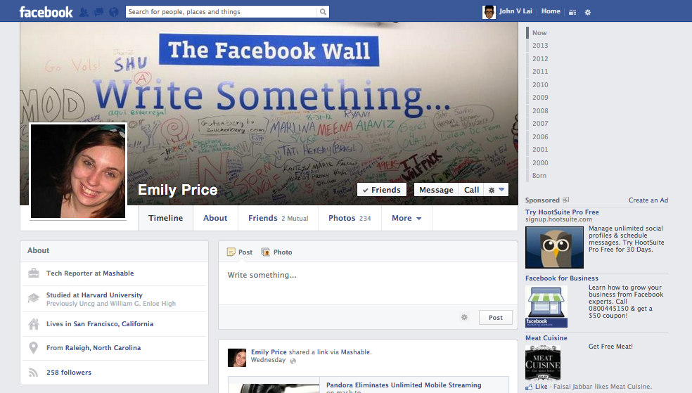 Nuevo Muro de Facebook 2013