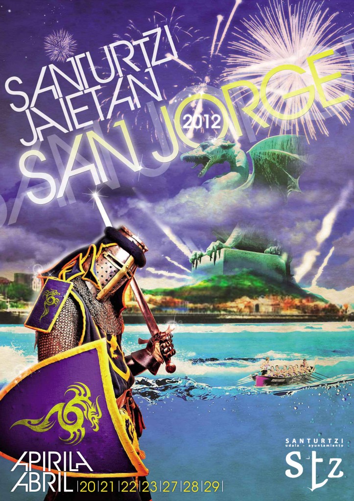 Cartel anunciador de las fiestas de San Jorge 2012 de Santurtzi