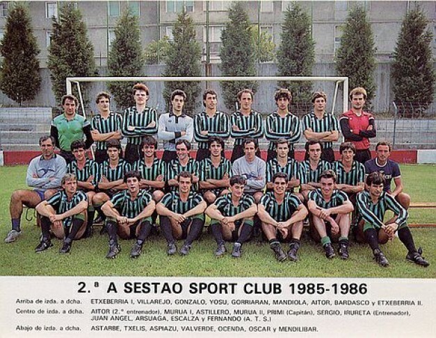 En la imagen, obtenida de la web lainformacion.com, vemos la plantilla del Sestao para la temporada 1985-86