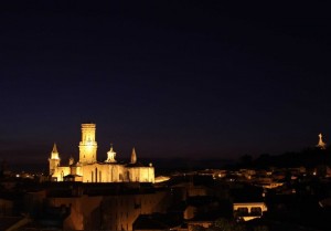 La Catedral de noche. Foto: Amigos de la Catedral de Tudela