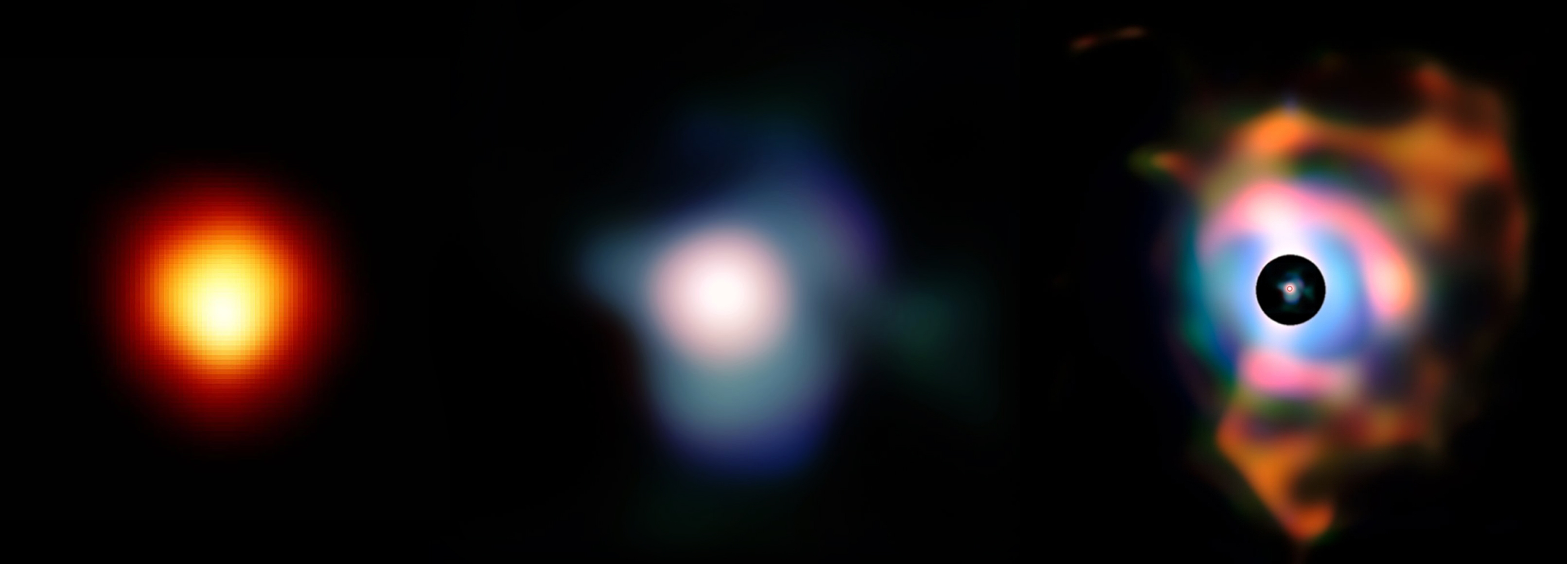Imágenes de la supergigante roja Betelgeuse.