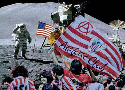 Neil Armstrong saluda a los aficionados del Athletic que celebraban el título de Copa de 1969 en la Luna ;-).