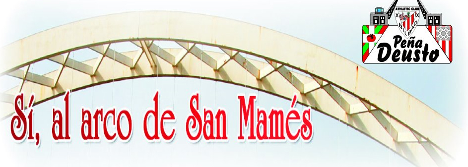 La gente de la Peña Deusto no se resigna a que el arco de San Mamés quede, con el nuevo campo, en el recuerdo.