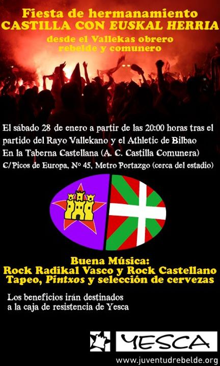 Los aficionados rojiblancos que acudan a Vallecas, pasado mañana, podrán asistir, tras el partido, a la fiesta que anuncian en esta imagen.