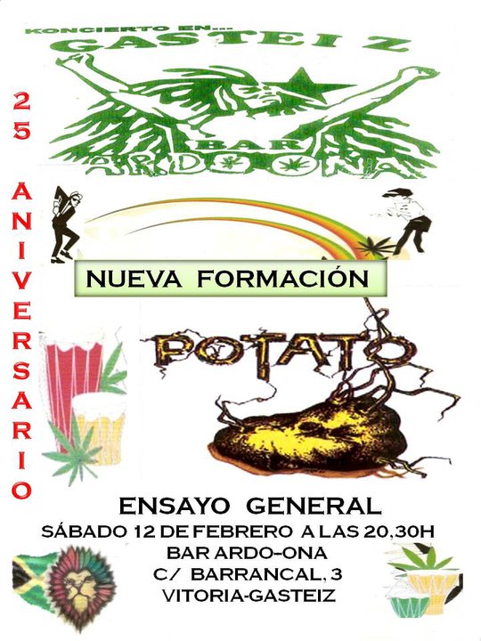 La nueva formación de Potato estará en el bar Ardo-Ona este próximo sábado.