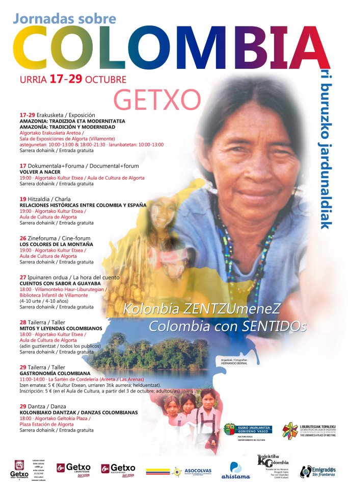 Cartel de las jornadas sobre Colombia de Getxo