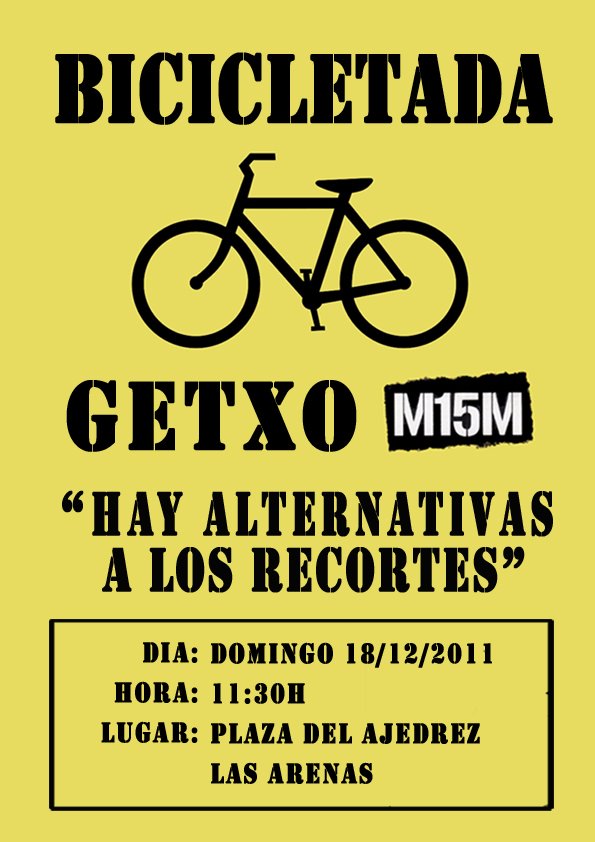 Cartel de la Bicicletada del 18 de diciembre en Getxo.